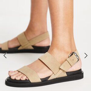 NWT - & Other Stories Genuine Suede Flat Sandals - Beige - Size EU 38